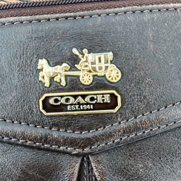 leath brown coach bag - Picture 4 of 7